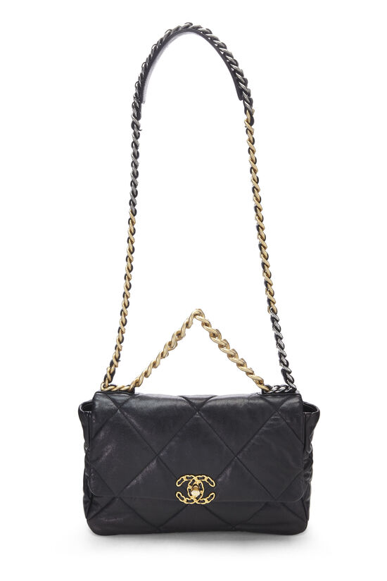 Black Quilted Lambskin Chanel 19 Flap Bag, , large image number 1