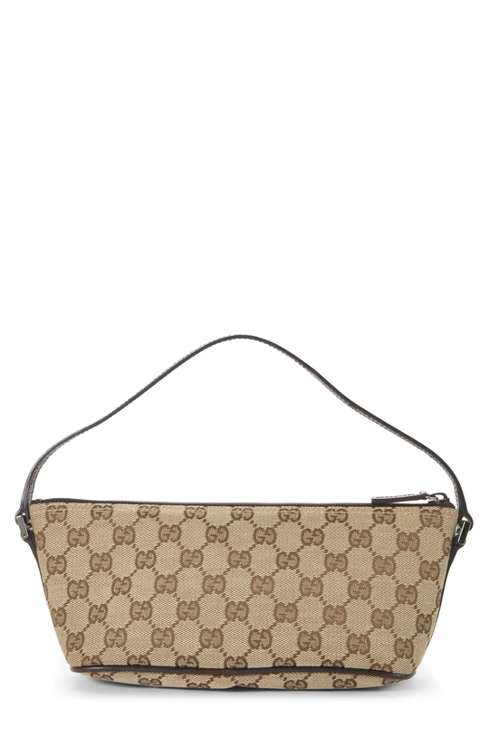Brown Original GG Canvas Boat Pochette, , large image number 3