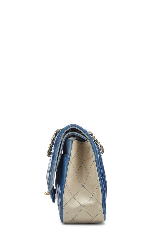 CHANEL Lambskin Quilted Medium Double Flap Blue 1297220