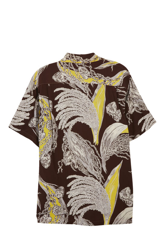 Brown Floral Lauhala Hawaiian Shirt, , large image number 1