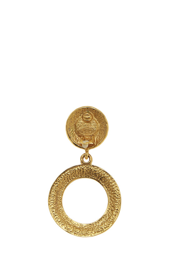 Gold & Faux Pearl Hoop Earrings, , large image number 2