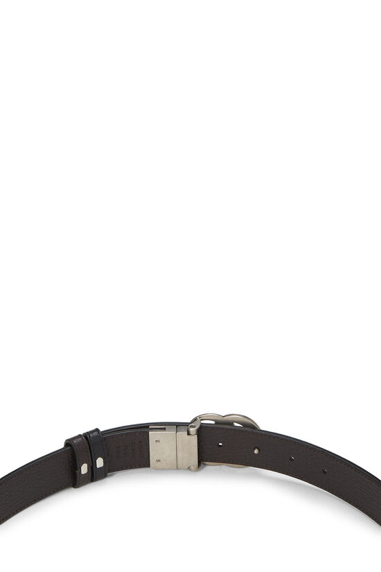 Black Leather GG Marmont Belt, , large image number 3