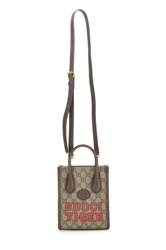 Gucci Horsebit 1955 Mini Top Handle Bag In GG Supreme & Brown