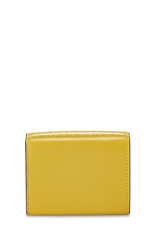 Yellow Zucchino Leather Trifold Wallet, , large image number 2