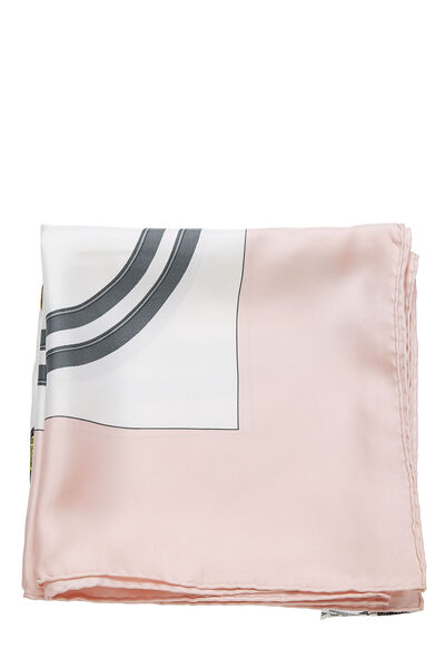 Pink & Multicolor 'Brides de Gala' Silk Scarf 90, , large