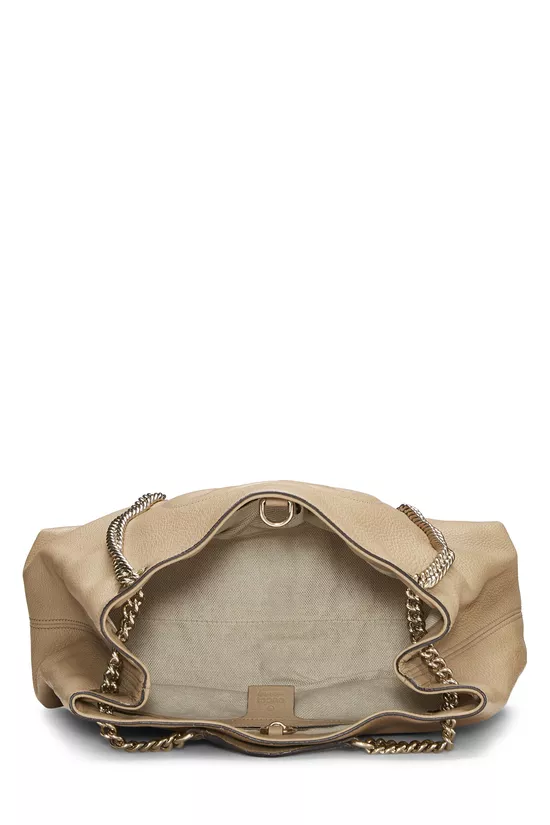 Beige Leather Soho Chain Tote, , large image number 5