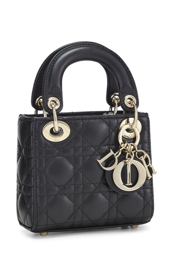Black Cannage Lambskin Lady Dior Micro, , large image number 3