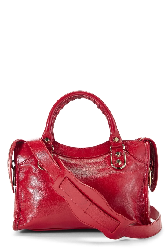 Red Agneau Gold Metallic Edge Classic City Bag Mini, , large image number 3