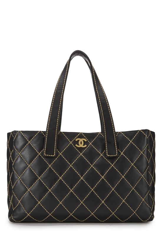 Black Calfskin Wild Stitch Tote, , large image number 0