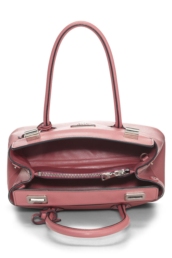 Pink Saffiano Leather Turnlock Cuir Tote, , large image number 5