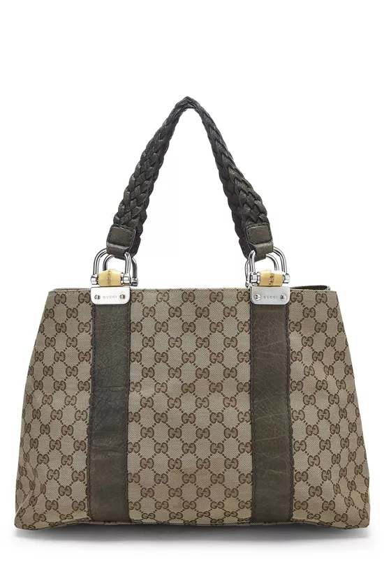 Original GG Canvas Bamboo Bar Tote Large, , large image number 0
