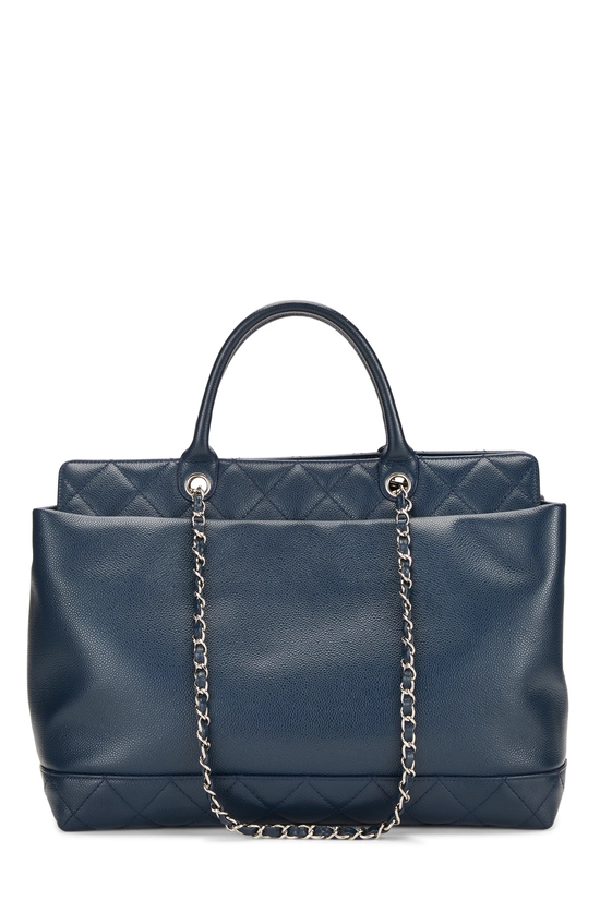 Navy Caviar Timeless 'CC' Top Handle Tote Large, , large image number 3