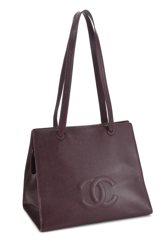 Burgundy Caviar Tote, , large image number 1