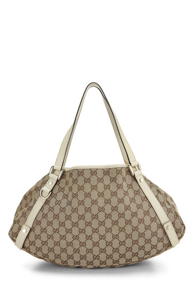 White Original GG Canvas Abbey Tote Large