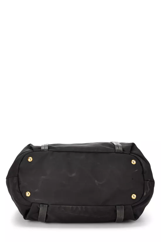 Black Nylon Logo Tote, , large image number 4