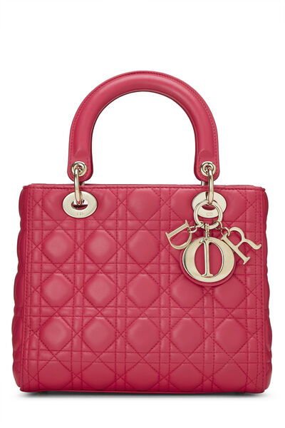 Pink Cannage Quilted Lambskin Lady Dior Medium