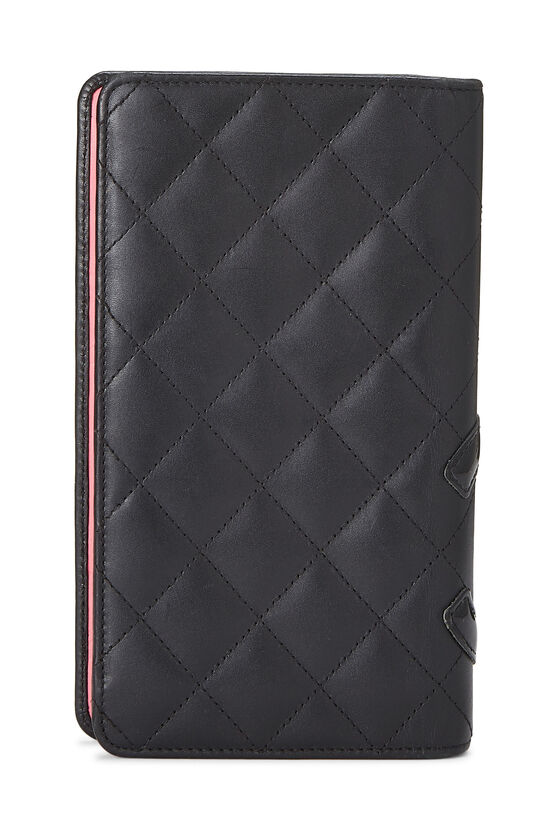 Black Quilted Calfskin Cambon Wallet, , large image number 3