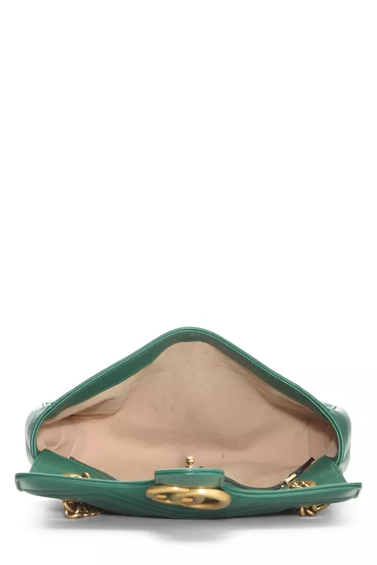 Green Leather GG Marmont Shoulder Bag Small, , large image number 5