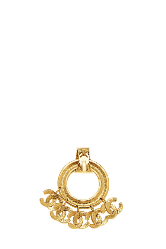 Chanel Gold 5 'CC' Dangle Hoop Earrings Large Q6J37Z17D5001