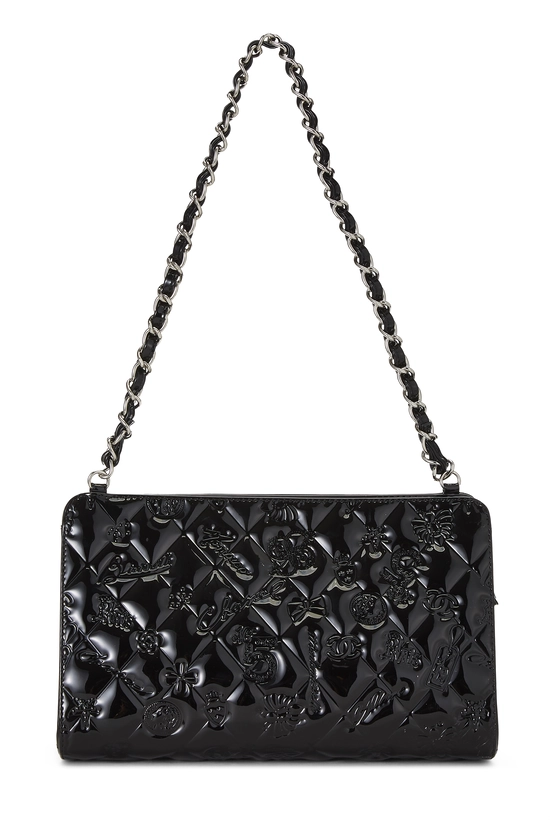 Black Patent Leather Lucky Charms Shoulder Bag Small, , large image number 0