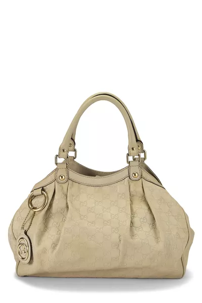 White Guccissima Sukey Tote