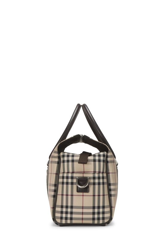 Brown House Check Nylon Weekender, , large image number 2