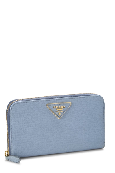 Blue Saffiano Zip Around Wallet, , large