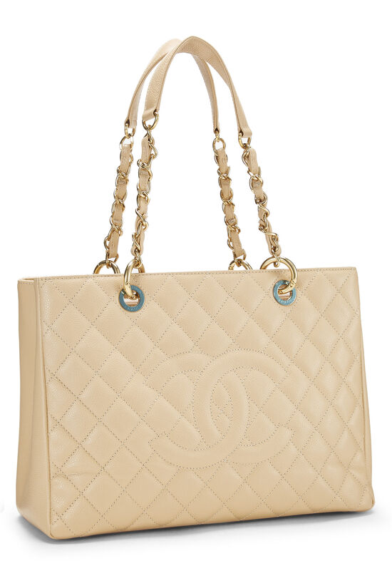 Beige Quilted Caviar Grand Shopping Tote (GST), , large image number 1