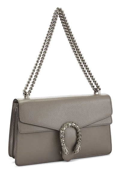 Grey Leather Dionysus Shoulder Bag Small, , large