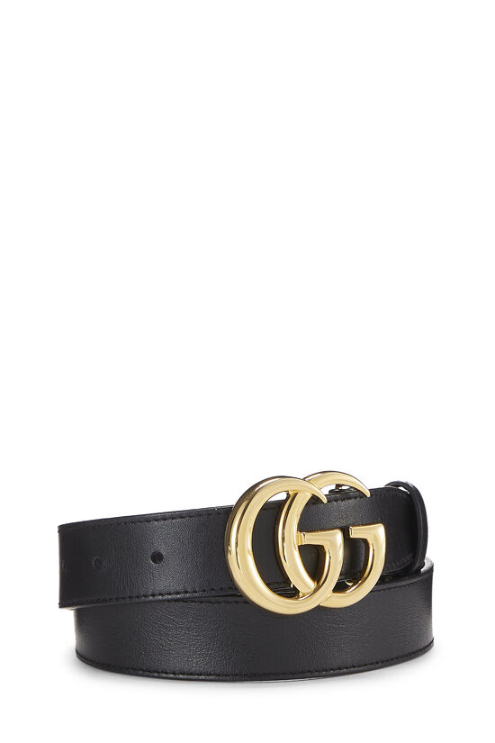 Black Leather Running GG Belt, , large image number 0
