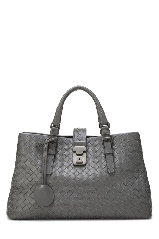 Grey Intrecciato Roma Tote Small, , large image number 0