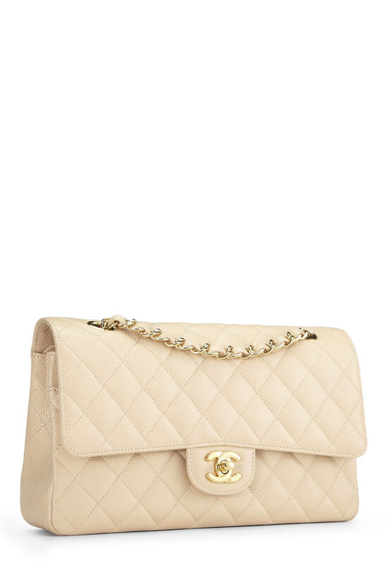 Beige Quilted Lambskin Classic Double Flap Medium, , large image number 1