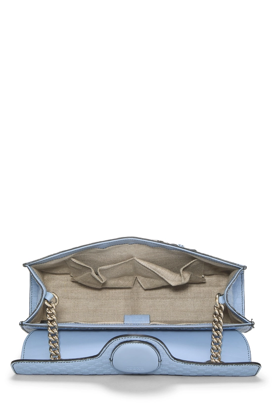 Blue Microguccissima Leather Emily Chain Shoulder Bag, , large image number 5