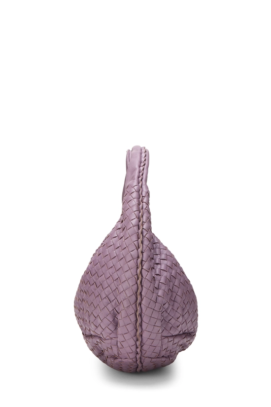 Purple Intrecciato Leather Belly Hobo Large, , large image number 2
