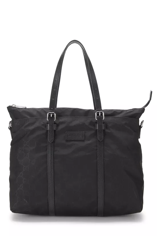 Black GG Nylon Tote, , large image number 0
