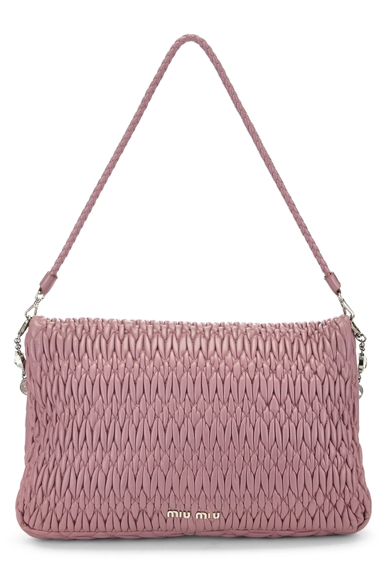 Purple Nappa Crystal Flap Shoulder Bag, , large image number 3