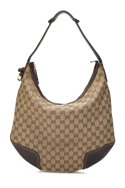 Gucci Brown Original GG Canvas Princy Hobo Large