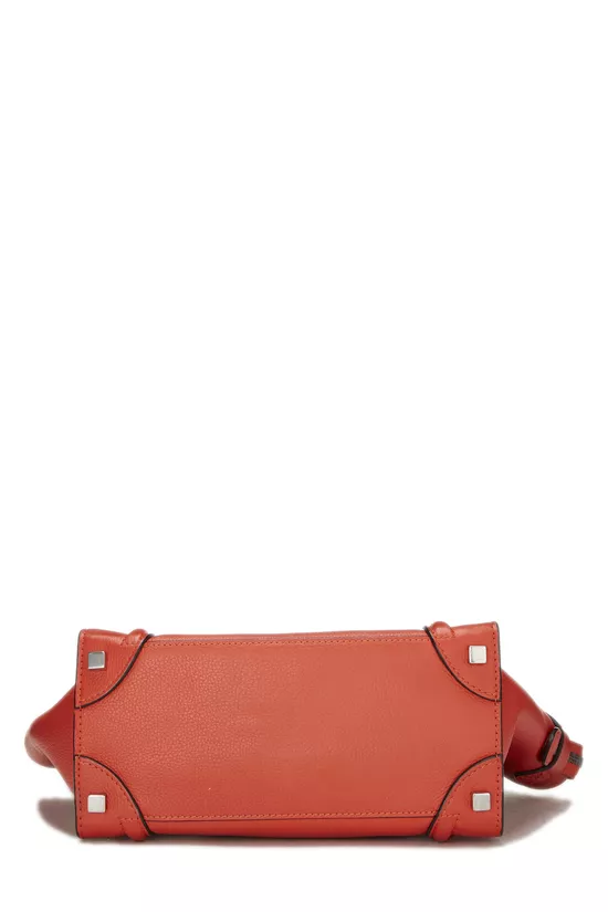 Orange Drummed Calfskin Luggage Micro, , large image number 4