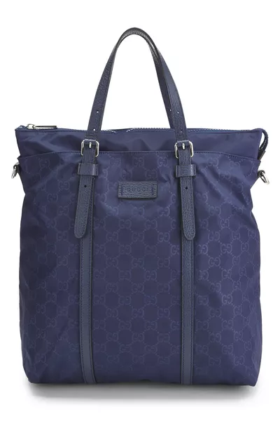 Blue GG Nylon Tote