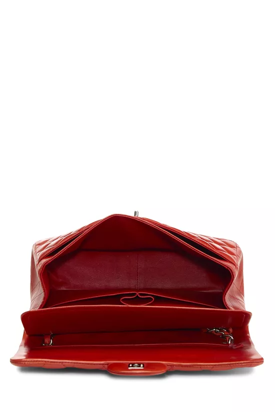 Orange Quilted Lambskin New Classic Double Flap Jumbo, , large image number 5