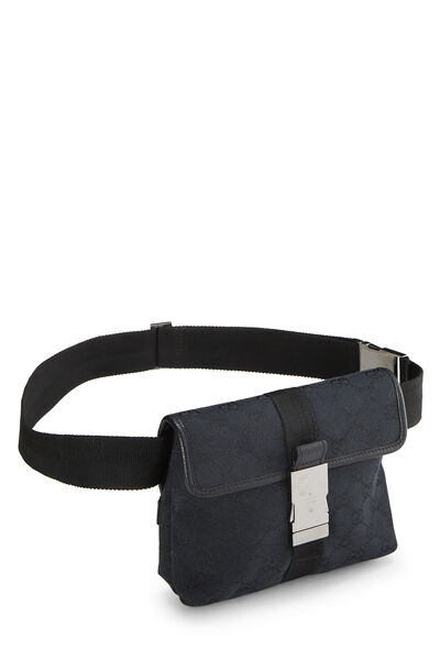 Black Original GG Canvas Buckle Flap Belt Bag Small, , large