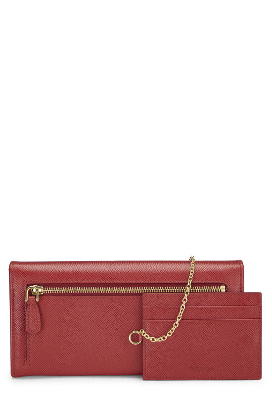 Red Saffiano Continental Wallet, , large image number 3