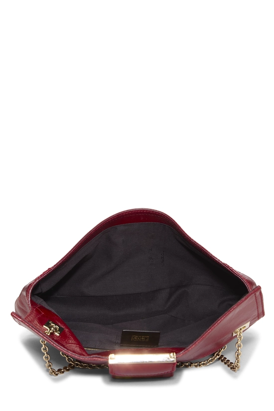 Red Leather Baguette Chain Bag, , large image number 5