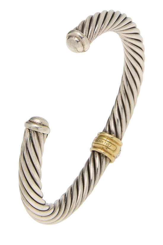 Silver Classic Cable Station Bracelet, , large image number 1