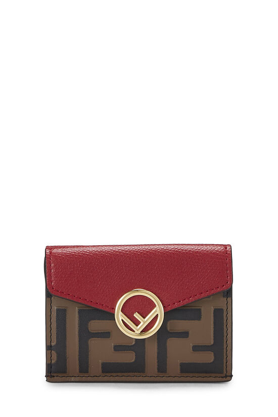 Red Leather 'FF' Compact Wallet, , large image number 1