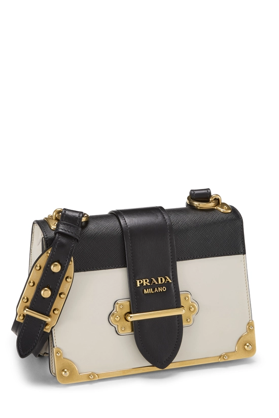 White & Black Leather Cahier Crossbody, , large image number 1