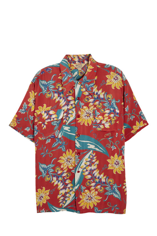 Red Floral Pilgrim Sportswear Hawaiian Shirt, , large image number 0