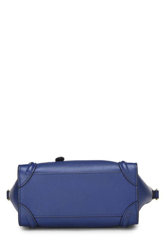 Blue Drummed Calfskin Luggage Nano, , large image number 4