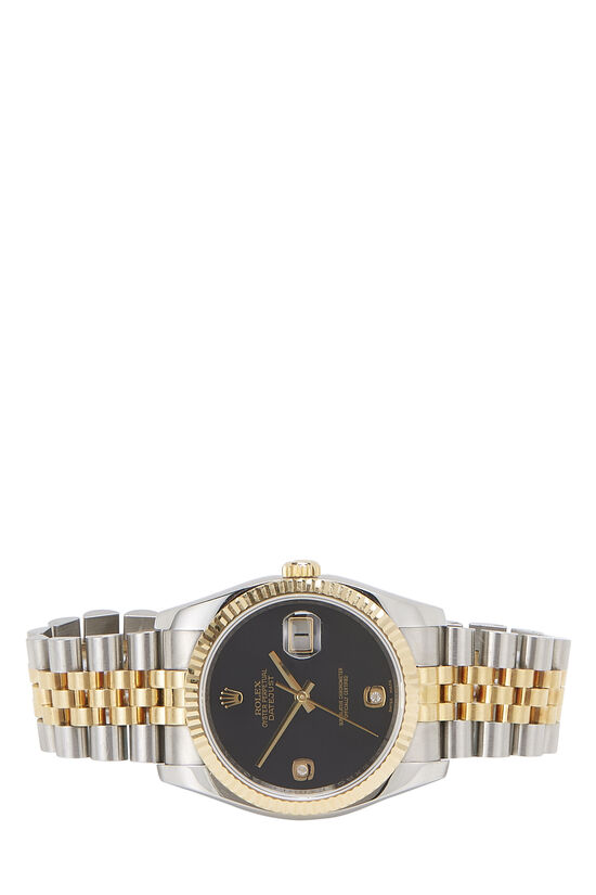 Stainless Steel & 18K Yellow Gold Onyx Diamond Datejust 116233 36mm, , large image number 3