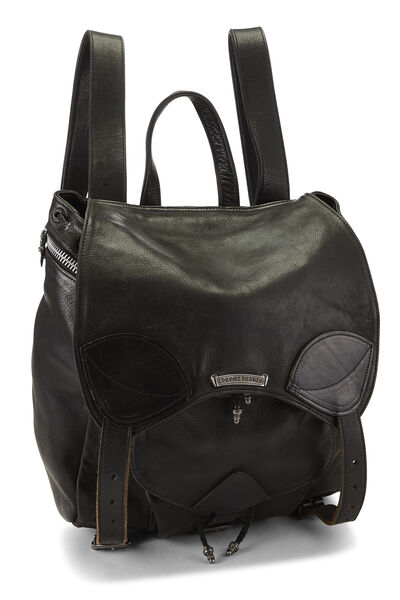 Black Leather Gunslinger Backpack, , large